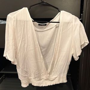 Size large white low blouse